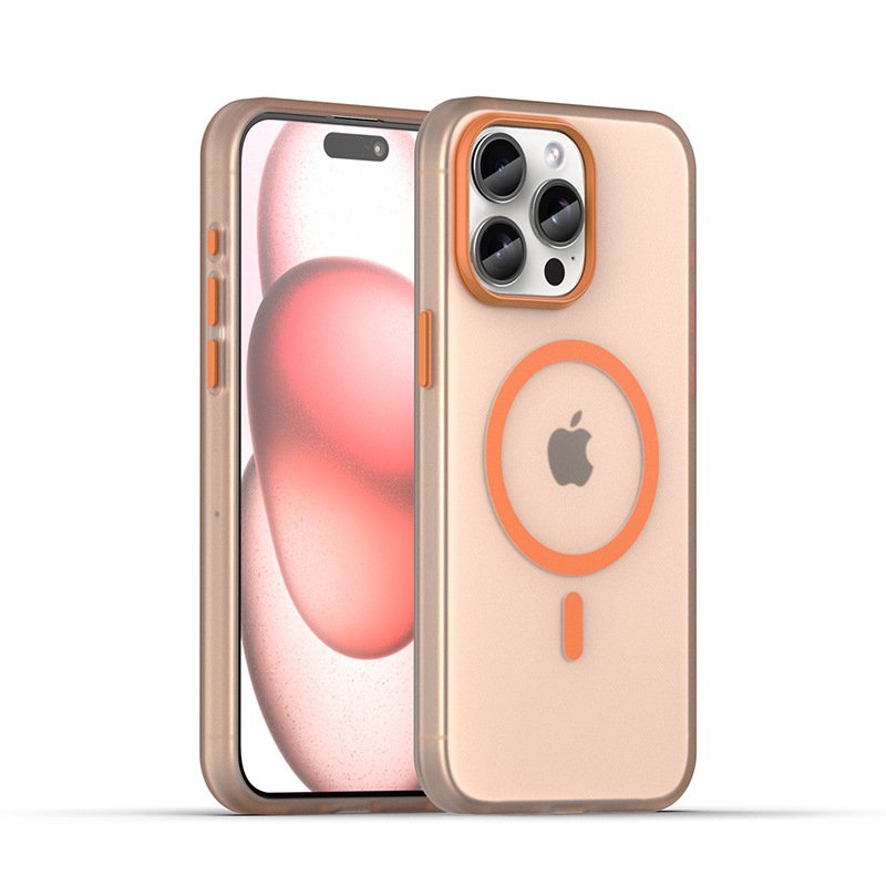 Colorful Magnetic Frosted Mobile Phone Case For iPhone 16 15 14 13 12 Pro max matte PC tpu translucency Shockproof Back Cover