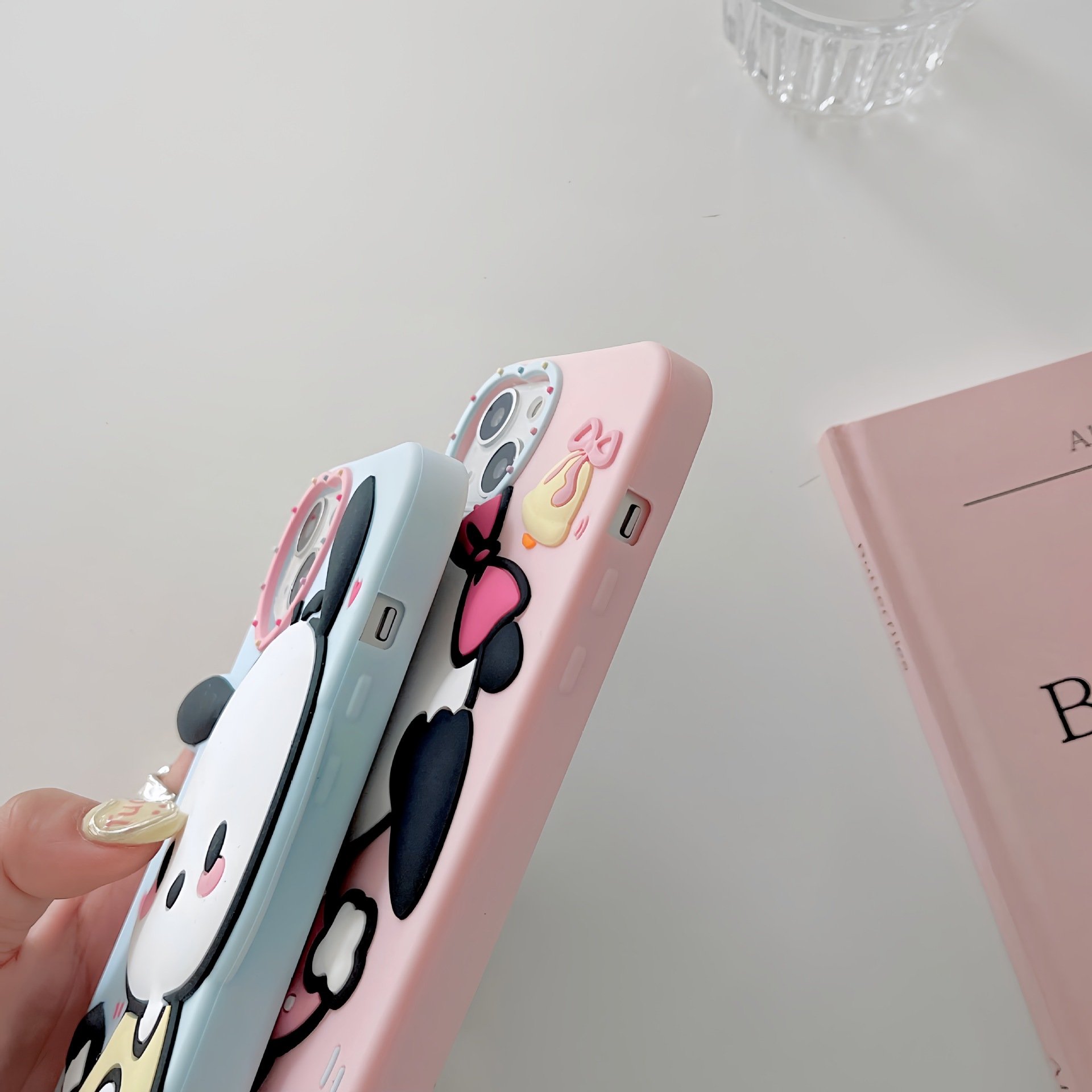 Cartoon Pochacco Couple Phone Case For iPhone 15Pro Max 14 13 12 11 Sanrio Cute Dog Soft Silicone Shockproof Blue and Pink Cover