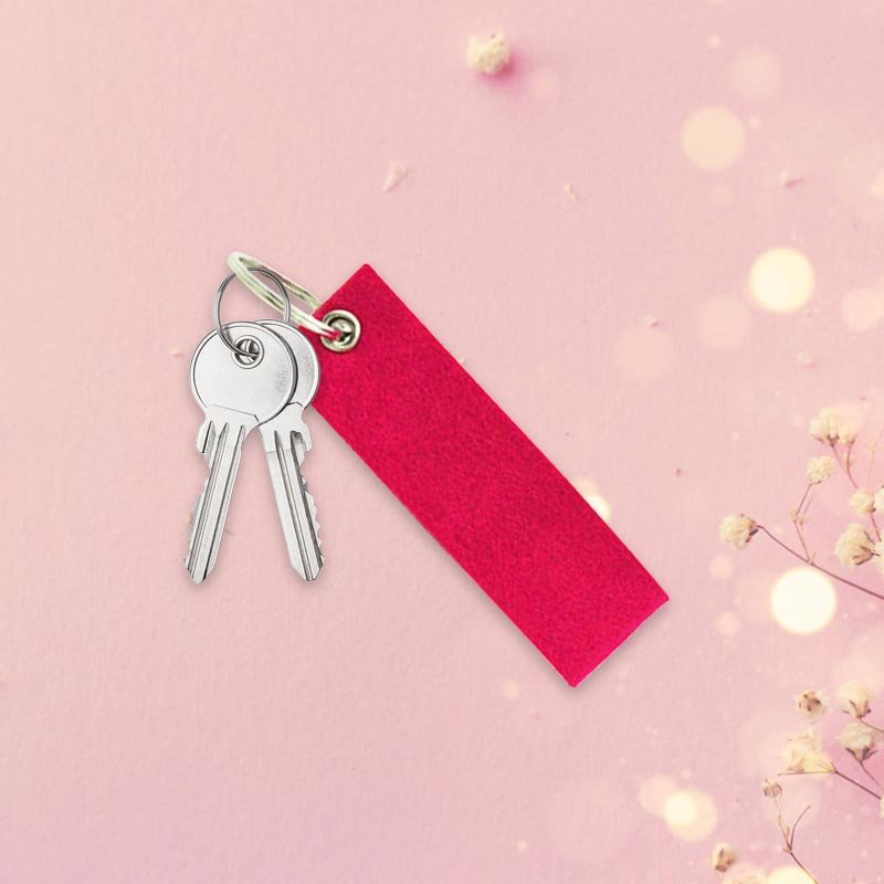 custom design shape multi color polyester felt keychain High quality