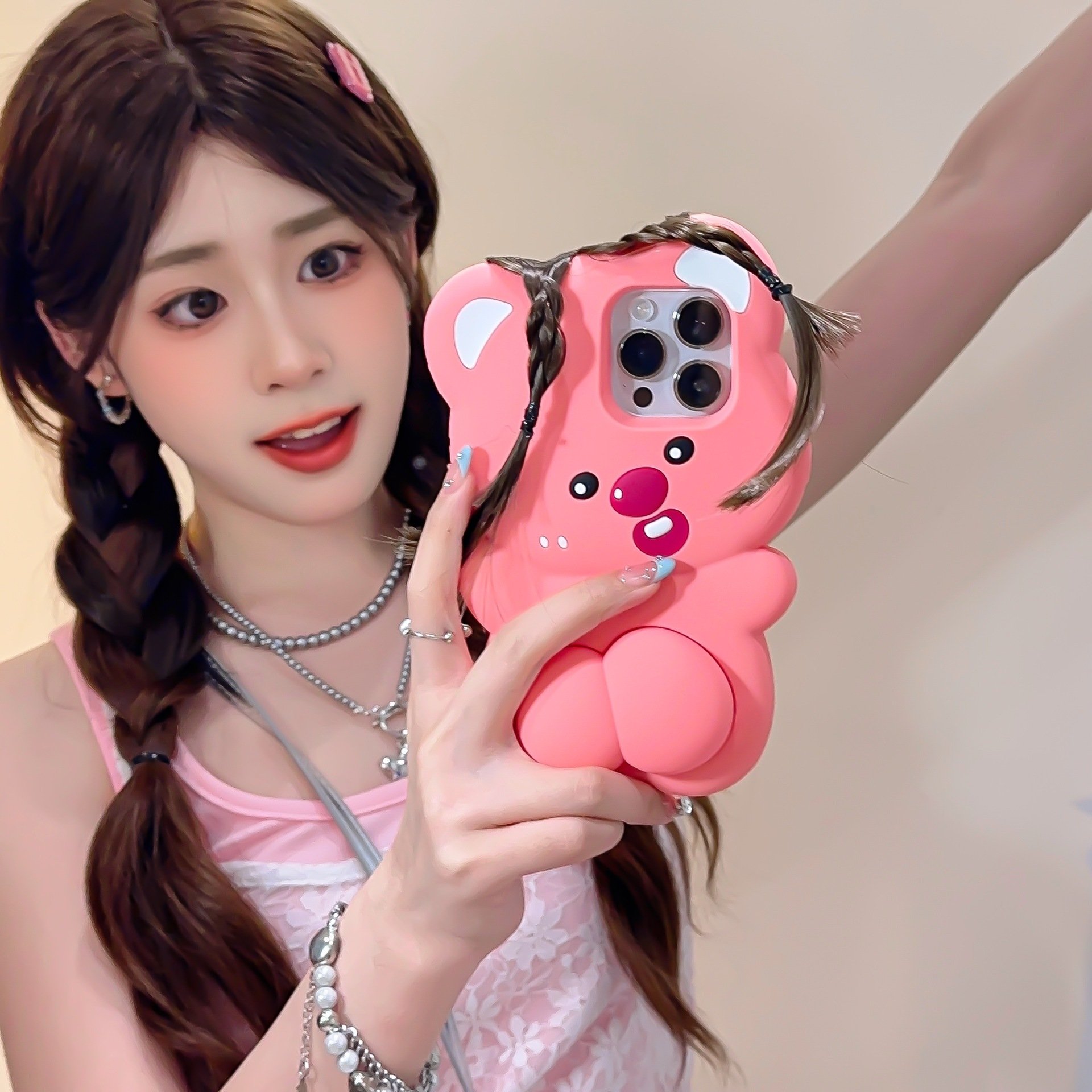bangs Loopy Soft Buttocks Iphone Case Kawaii MINISO Cute Loopy Creative Girls New Phone Protective Case Anime Toys Fun Gifts