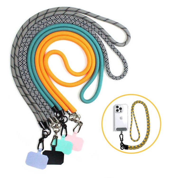 Universal Keychain Type Neck Lanyard Length Nylon Mobile Phone Lanyard Short Wristlet Keychain Rope With Phone Tether Patch