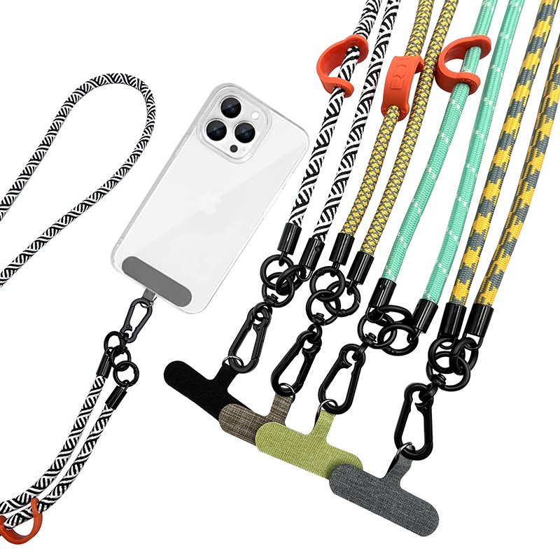 Universal Keychain Type Neck Lanyard Length Nylon Mobile Phone Lanyard Short Wristlet Keychain Rope With Phone Tether Patch