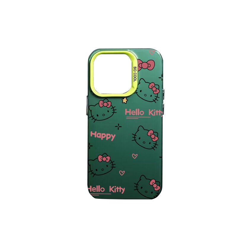 2014 hot selling niche English Hello Kitty color silver phone case for iPhone11 12 13 15 14promax