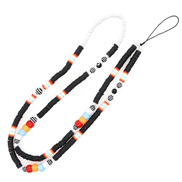 Ins Letter Acrylic Round Pearl Soft Artificial Ceramics Love Mobile Phones Strap Lanyard For All Kinds of Smartphone