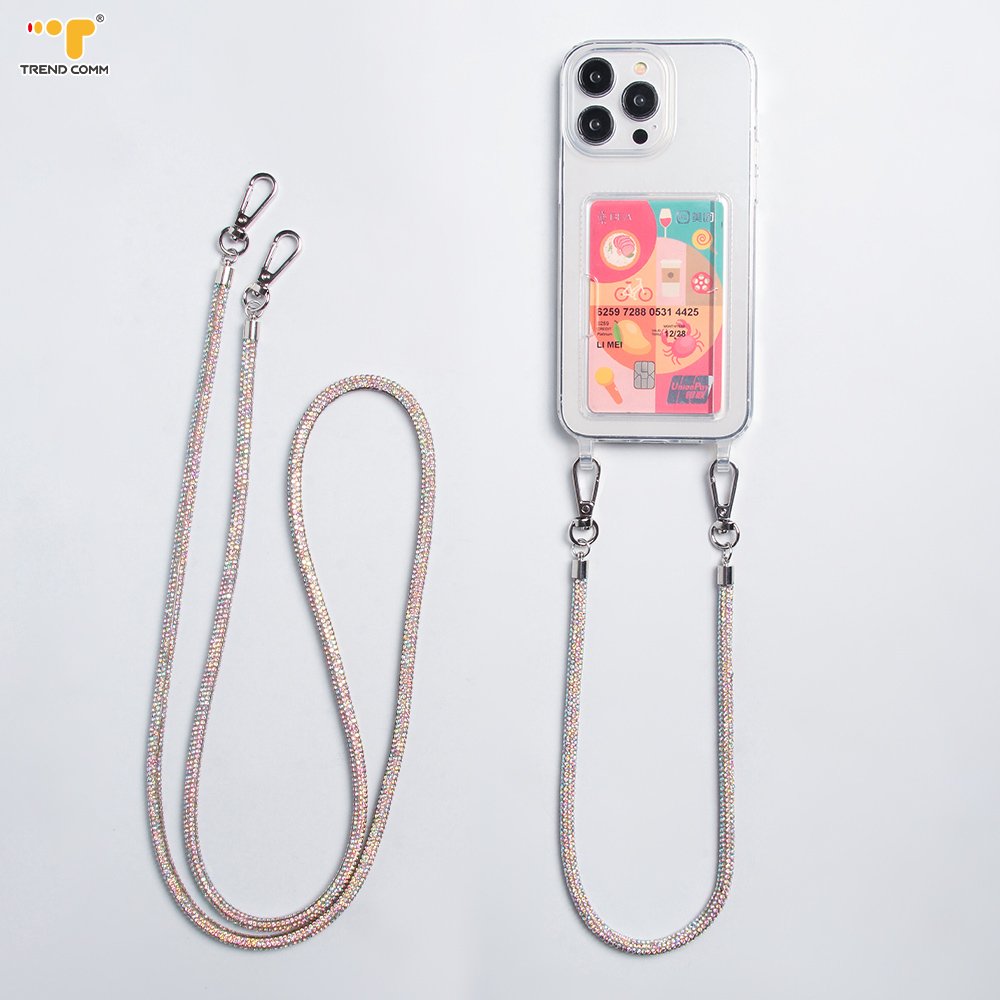 2023 purse phone strap single clip Wrist Rope Case Shiny Crystal Diamond chain lanyard For iPhone 15