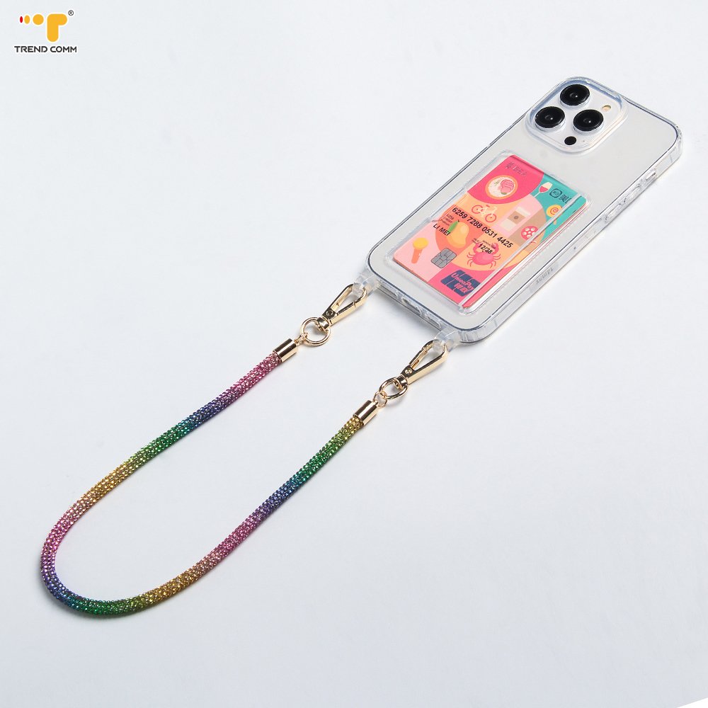2023 purse phone strap single clip Wrist Rope Case Shiny Crystal Diamond chain lanyard For iPhone 15