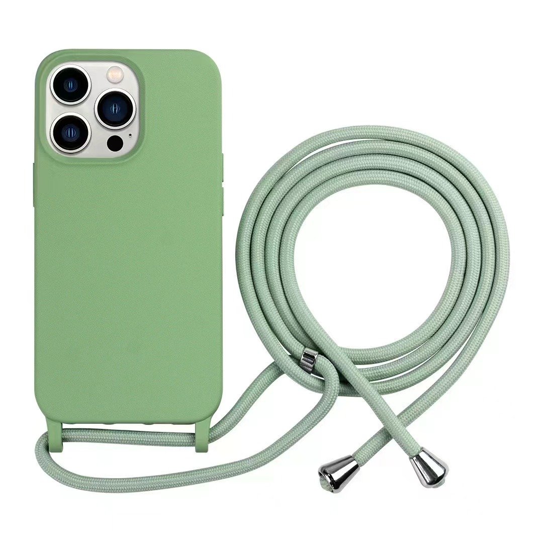 Lanyard Strap Adjustable Rope Liquid Silicone Phone Cases For iPhone 16 15 14 13 12 11 Shockproof Back Cover Waterproof Shell