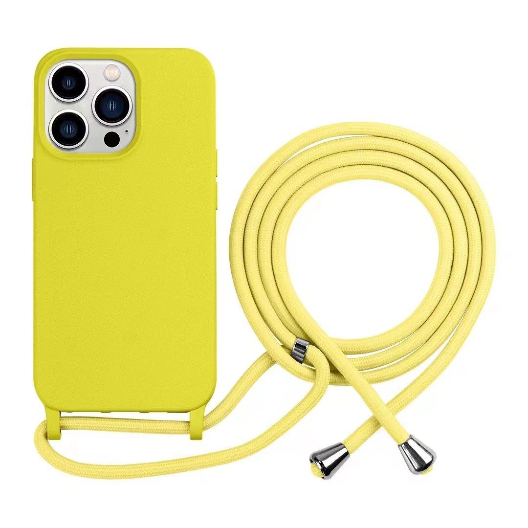 Lanyard Strap Adjustable Rope Liquid Silicone Phone Cases For iPhone 16 15 14 13 12 11 Shockproof Back Cover Waterproof Shell