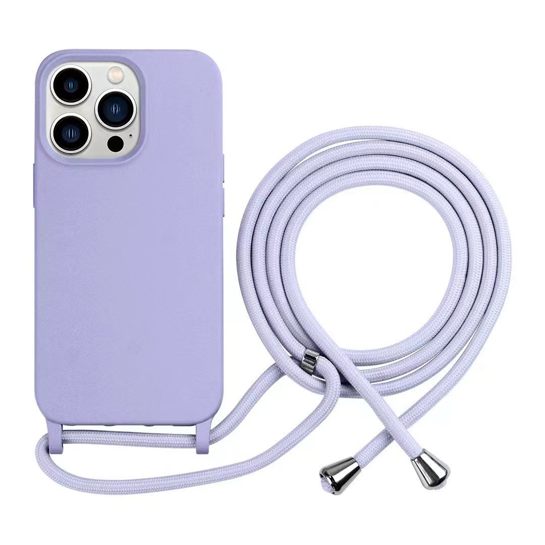 Lanyard Strap Adjustable Rope Liquid Silicone Phone Cases For iPhone 16 15 14 13 12 11 Shockproof Back Cover Waterproof Shell