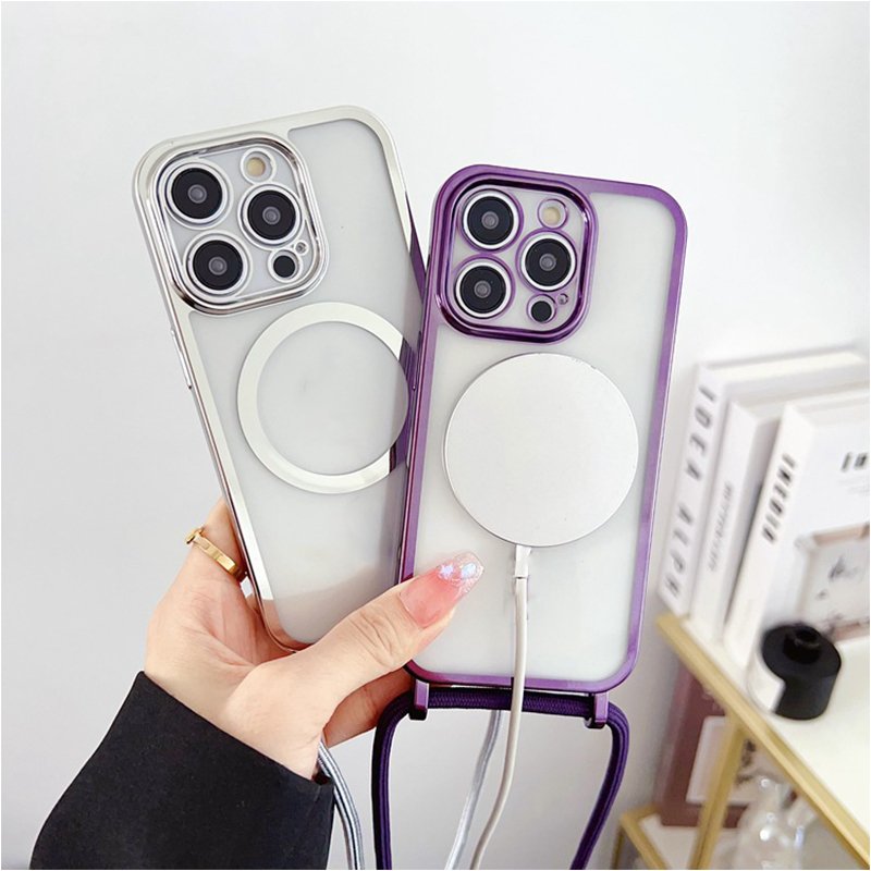 Factory Crossbody Magnetic Lanyard Case Cute Adjustable Neck Shoulder Strap Mobile Phone Case for iPhone 16 Pro Max