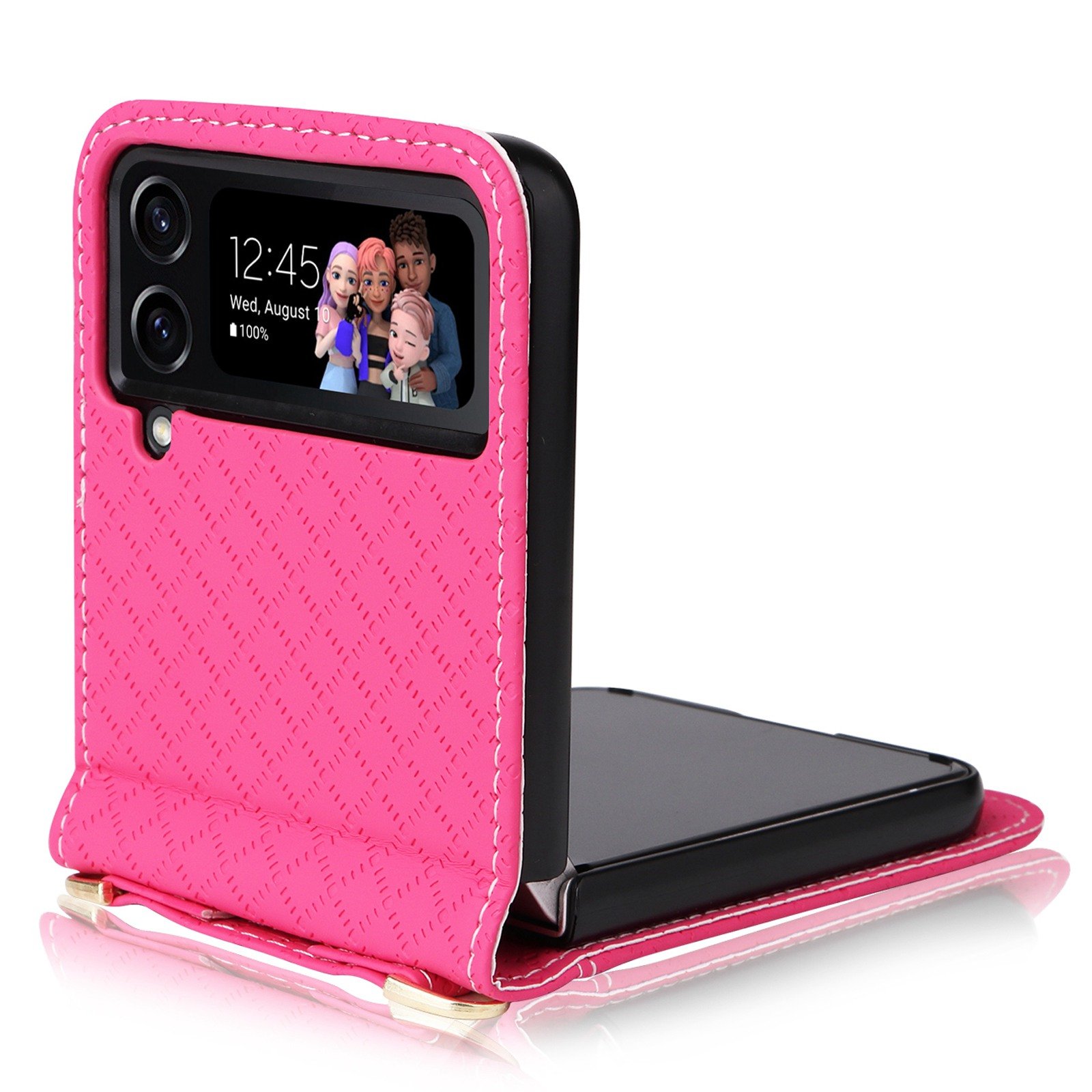 Card holder slot phone case for Samsung Galaxy Z Flip4 Flip3 PU leather phone bag With Lanyard Flexible Strap