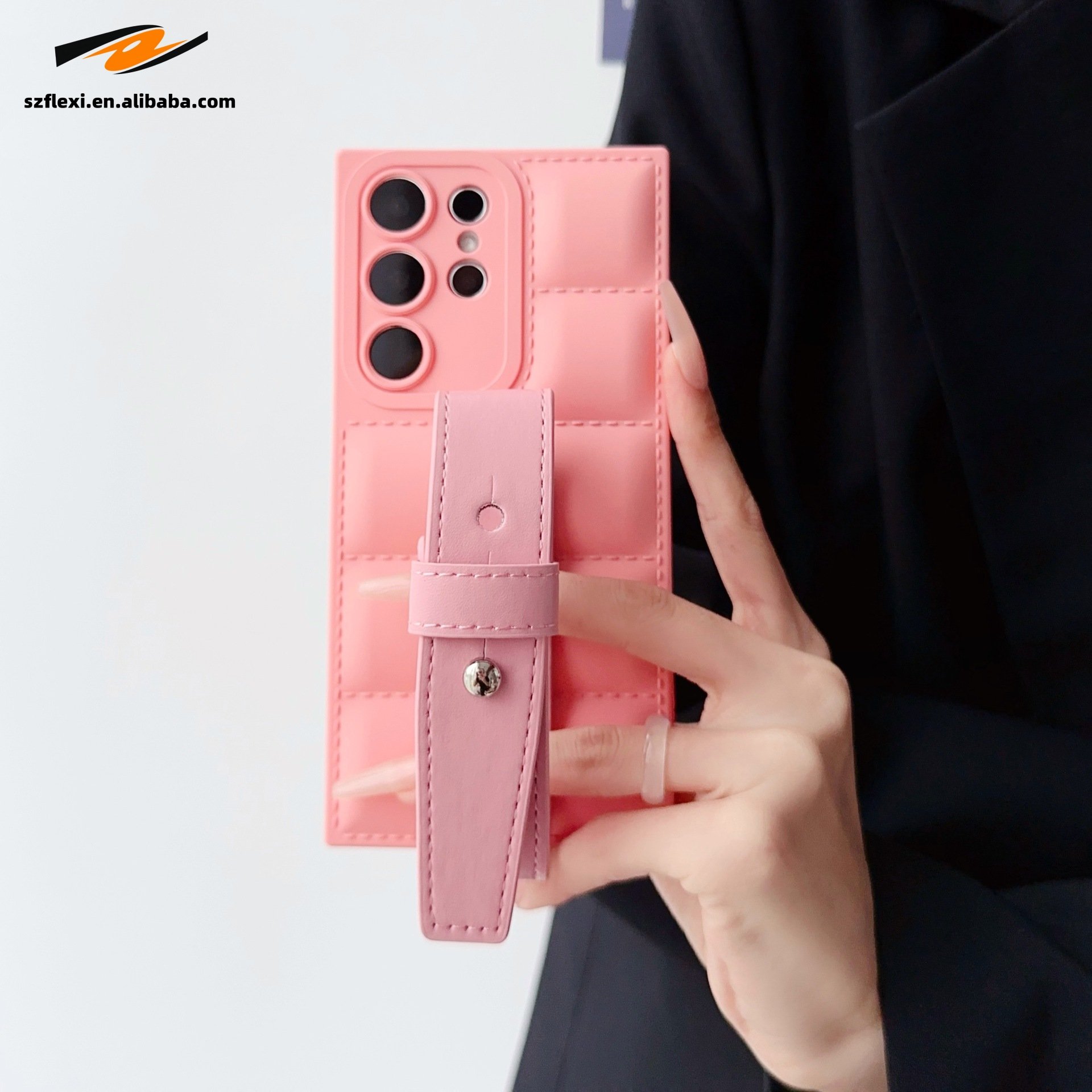 TPU Soft Case Wrist Strap for Samsung Galaxy S24 S23 S22 S21 Ultra Plus S20 S23 FE Cover A55 A35 A25