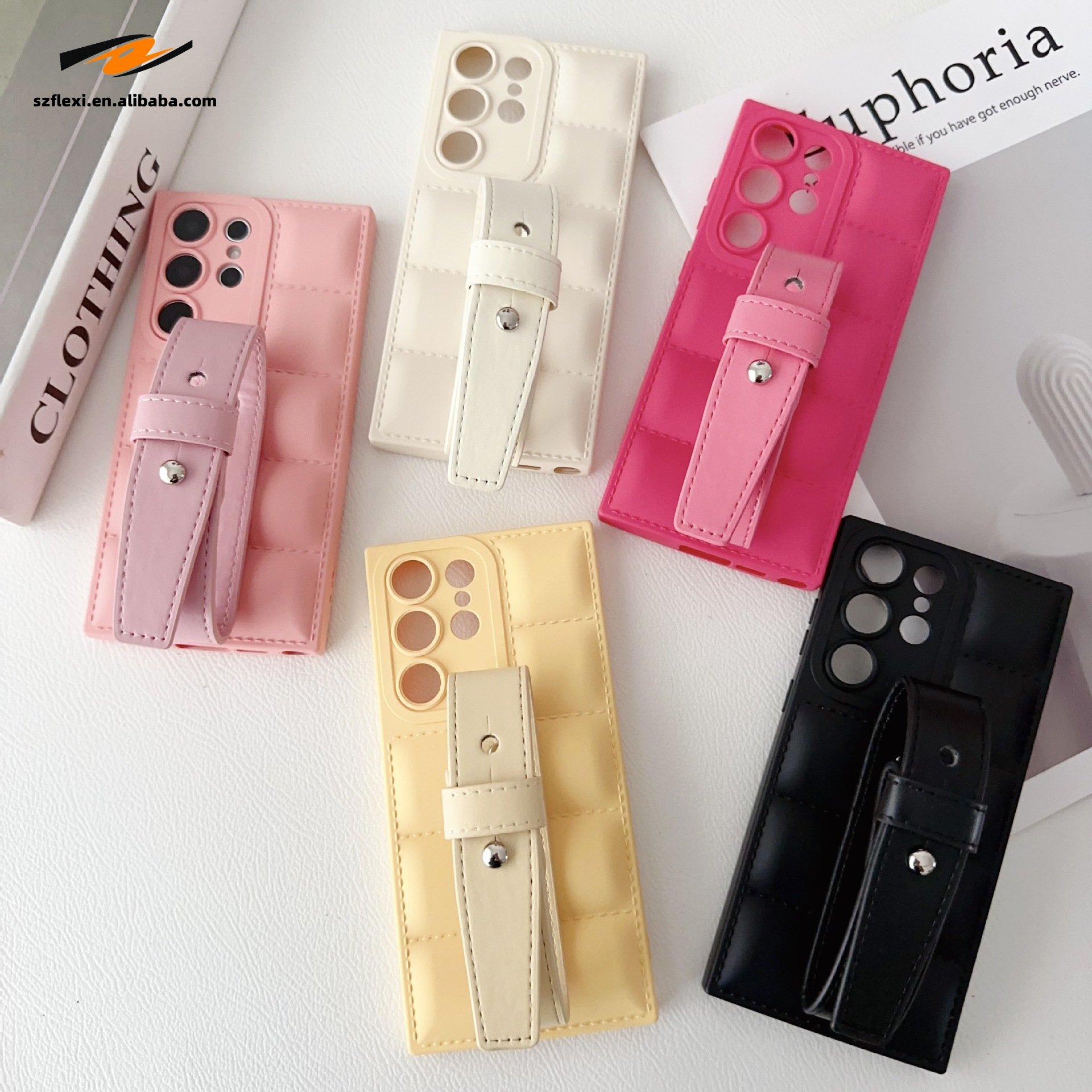 TPU Soft Case Wrist Strap for Samsung Galaxy S24 S23 S22 S21 Ultra Plus S20 S23 FE Cover A55 A35 A25