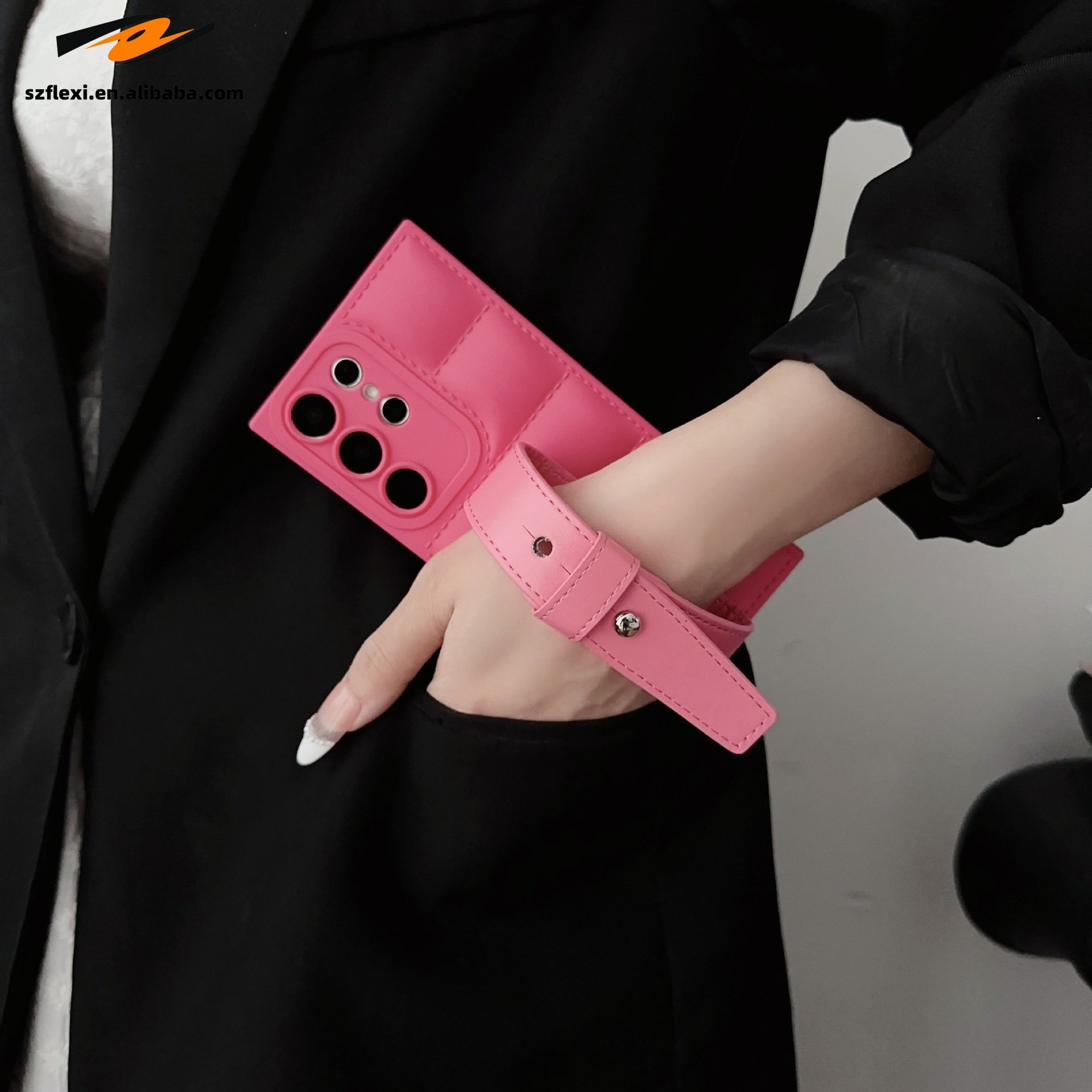 TPU Soft Case Wrist Strap for Samsung Galaxy S24 S23 S22 S21 Ultra Plus S20 S23 FE Cover A55 A35 A25