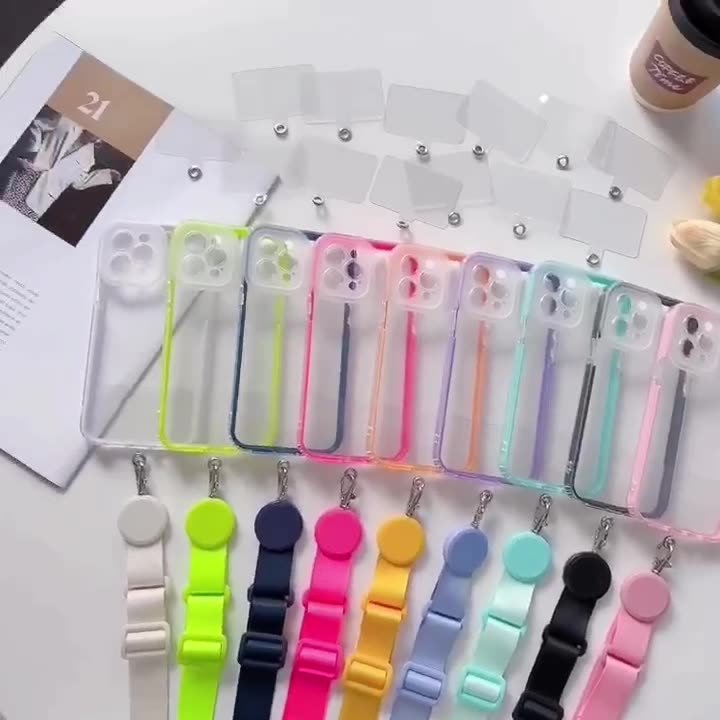 New Universal adjustable mobile phone wrist straps Crossbody lanyard mobile phone Strap Tether Patch Phone Lanyard with patch