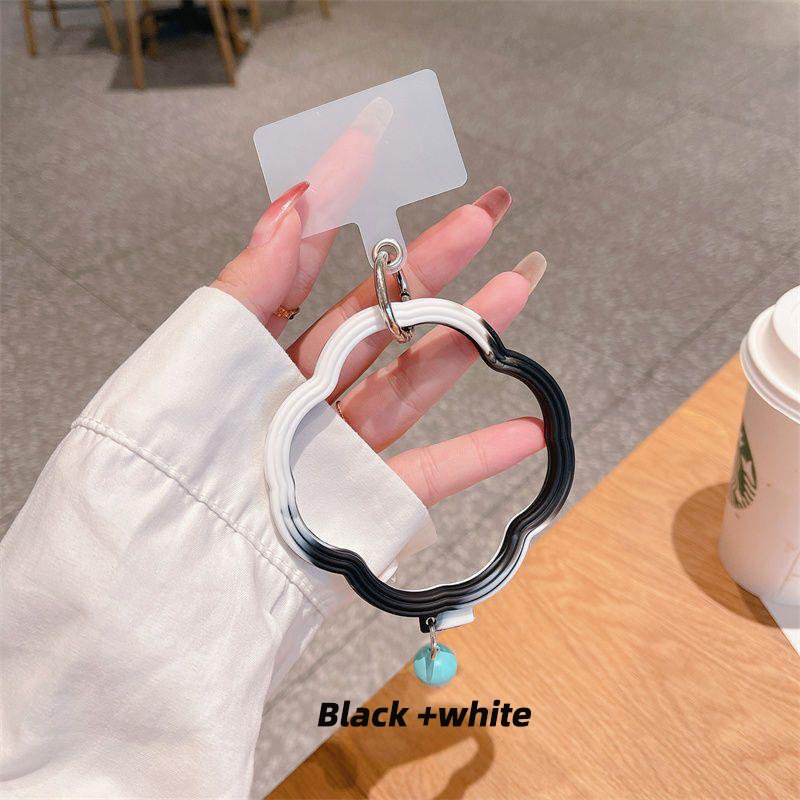 New silicone lanyard mobile phone pendant creative floral wave silicone bracelet keychain anti fall mobile phone shell lanyard