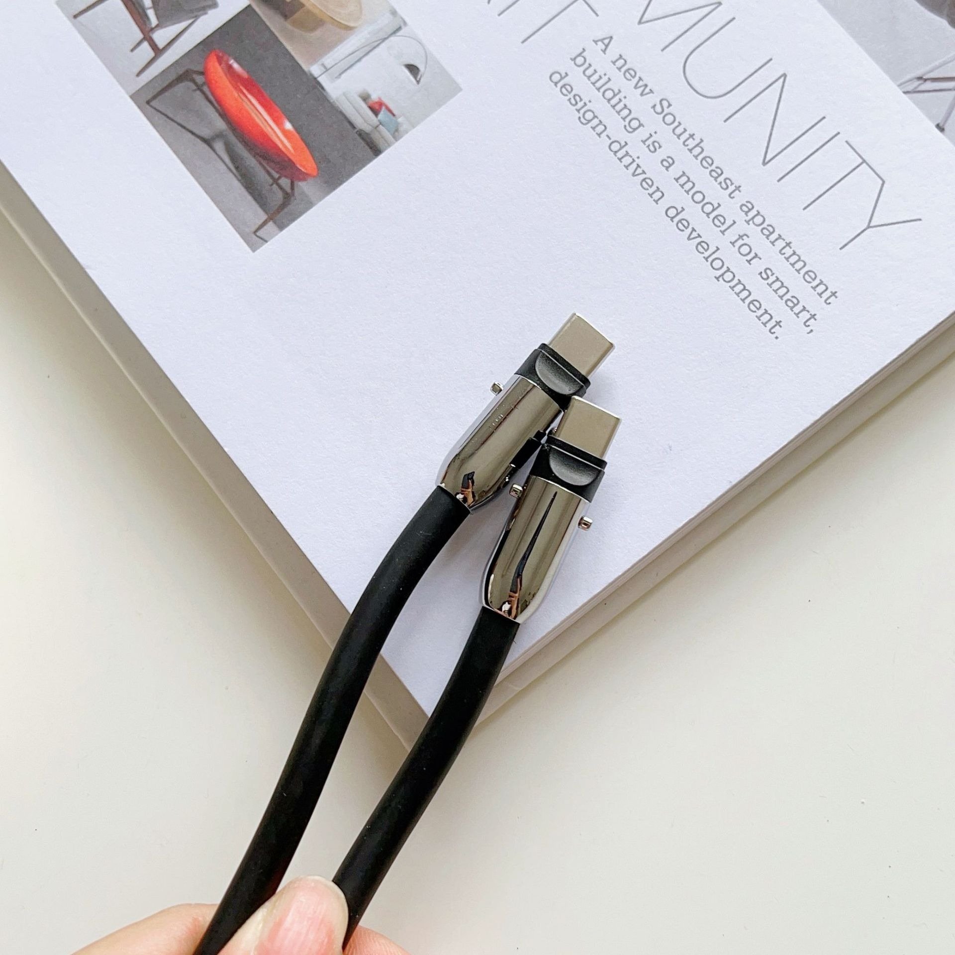 Customized OEM Multi Charger Data Cable 2 in 1 USB C to Type C Charging Cable Wrist Strap Lanyard USB Cable for Gift