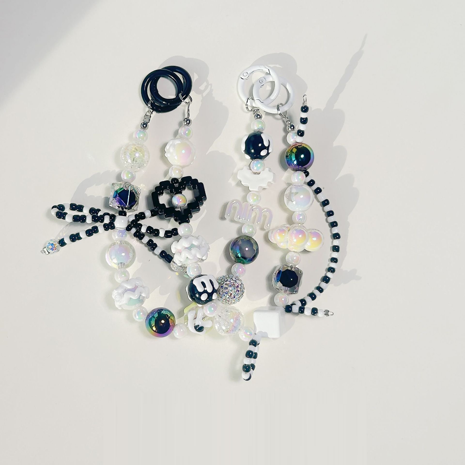 Luoyan Kawaii Seed Beads Cellphone Chain Strap Lanyard Sweet Cool Girl Bag Beaded Keyring Phone Charms Pendant Wallet