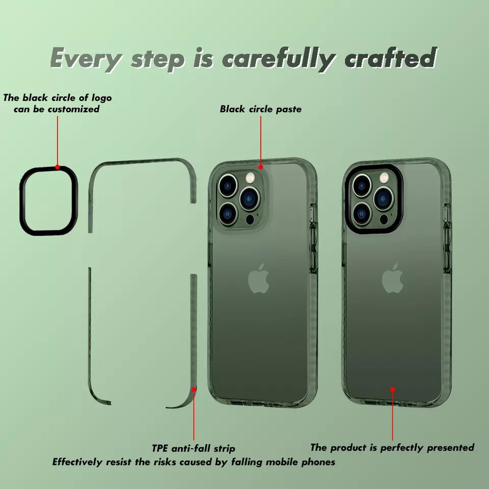 GRS impact case New Arrival Glitter Sheet Transparent High Quality PC Back Panel Bumper Shockproof Phone Case for iP14/15/16