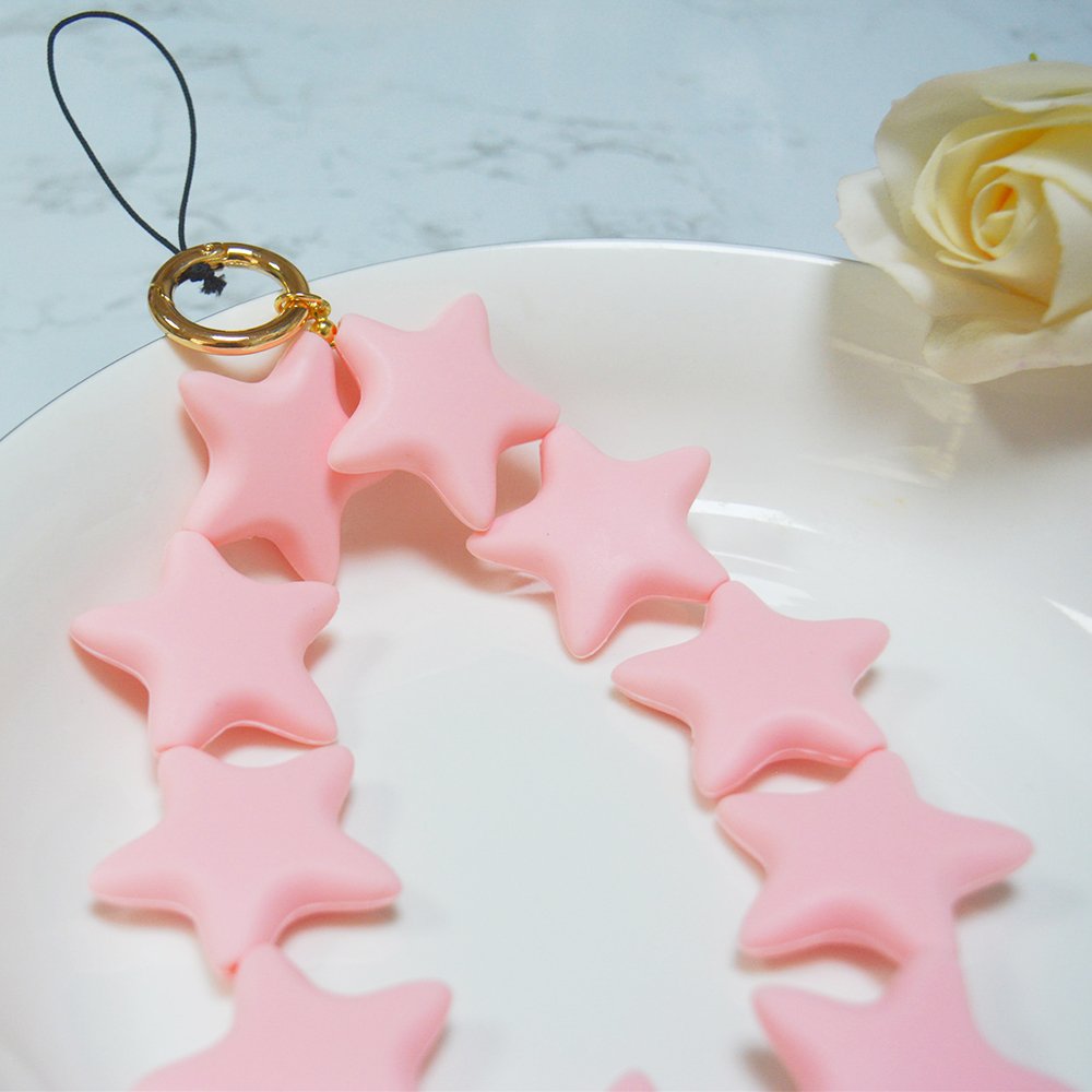 Wholesale Food grade silicone phone chain Custom Women Mobile Phone Decorations Bracelet Cute Key Chain Silicone Bead Keychain
