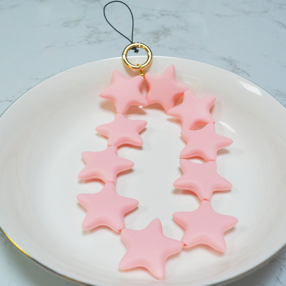 Wholesale Food grade silicone phone chain Custom Women Mobile Phone Decorations Bracelet Cute Key Chain Silicone Bead Keychain