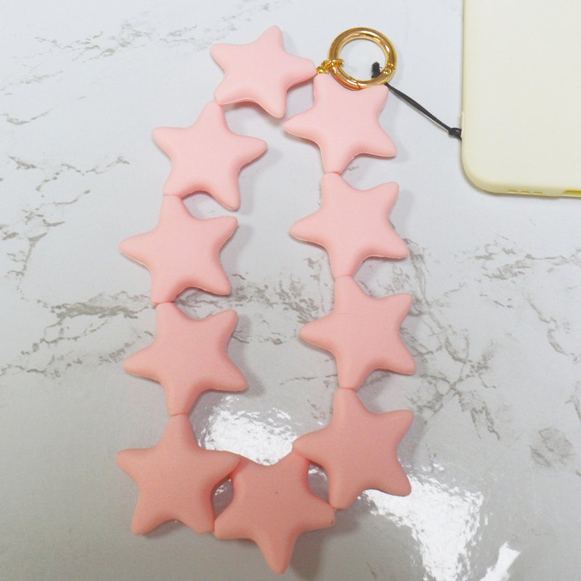 Wholesale Food grade silicone phone chain Custom Women Mobile Phone Decorations Bracelet Cute Key Chain Silicone Bead Keychain