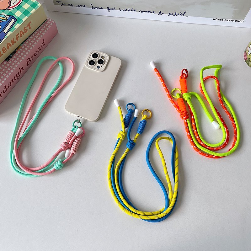 Universal Polyester Phone Lanyard Adjustable Crossbody Neck & Wrist Strap with Chain Clip & Go Phone Chain