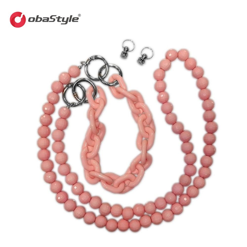 EU Stock Shipping Newest Acrylic Beaded Phone Chain Colorful Mobile Phone Charm Lanyard Long Crossbody CellPhone Strap