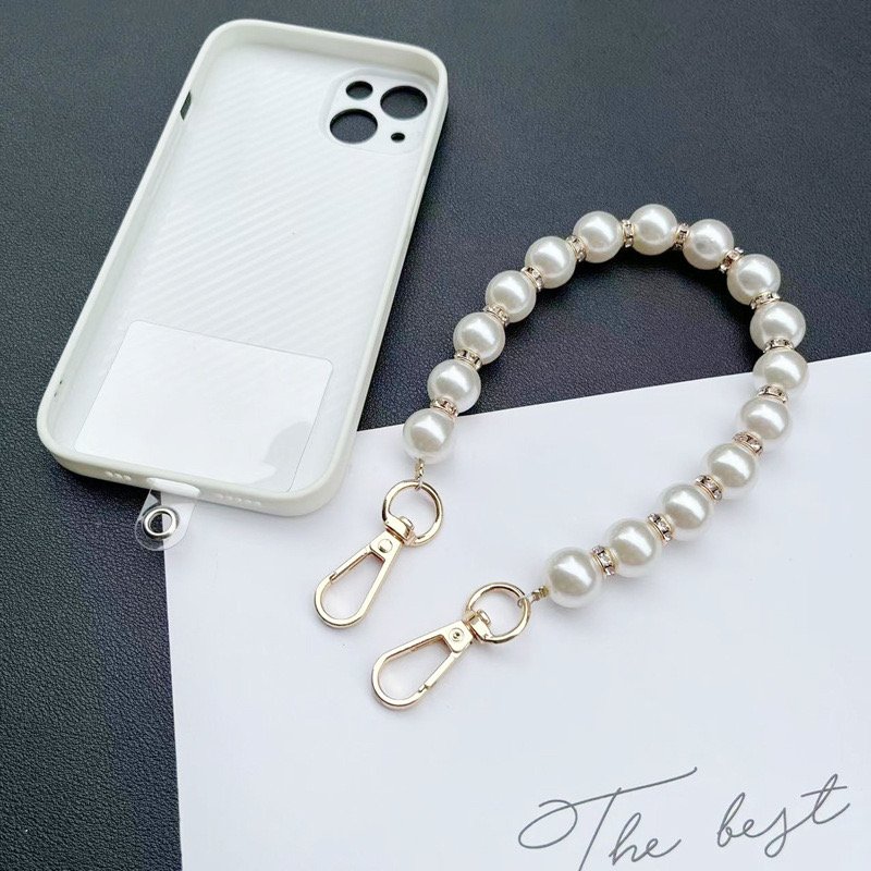 Pearl Beads Mobile Phone Case Crossbody With Straps Hanging Neck Rope Long Chain Anti-fall Phone Case Lanyard For Womens Jewelry