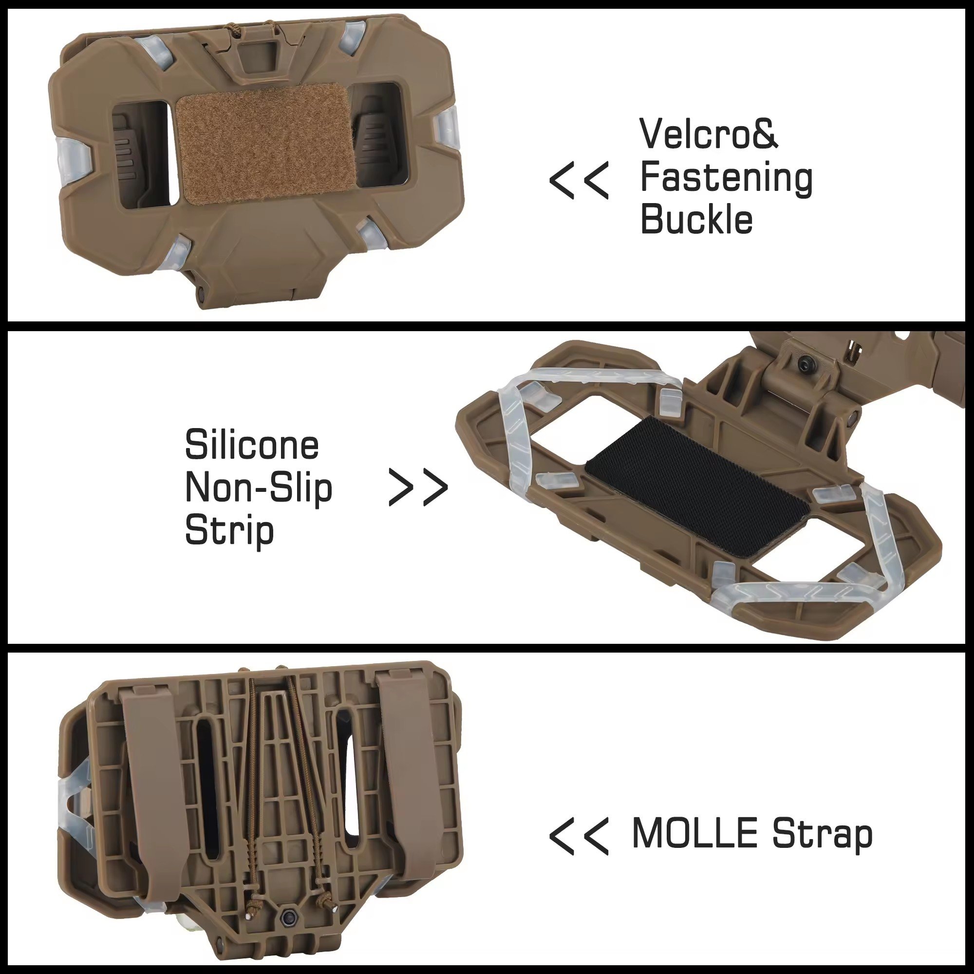MOLLE Folding Navigation Mount Smart Devices Mounting Plate Tactical Vest Phone Holder For Outdoor Sports ABS