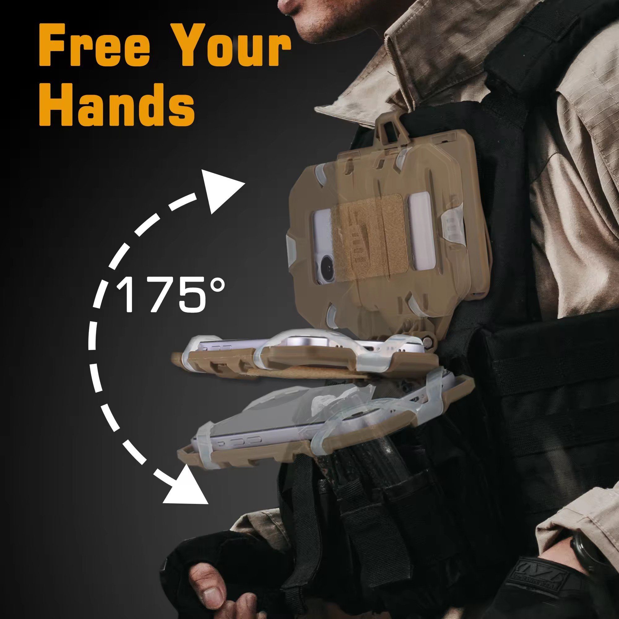 MOLLE Folding Navigation Mount Smart Devices Mounting Plate Tactical Vest Phone Holder For Outdoor Sports ABS