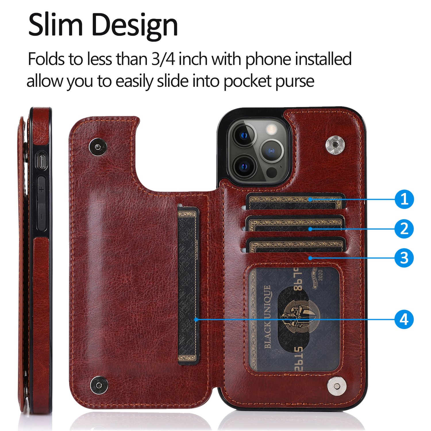 For iPhone 15 Pro Case Wallet Magnetic Back Flip Case Women Girls with Card Holder Protective Phone Case for iPhone 7 8 XS max