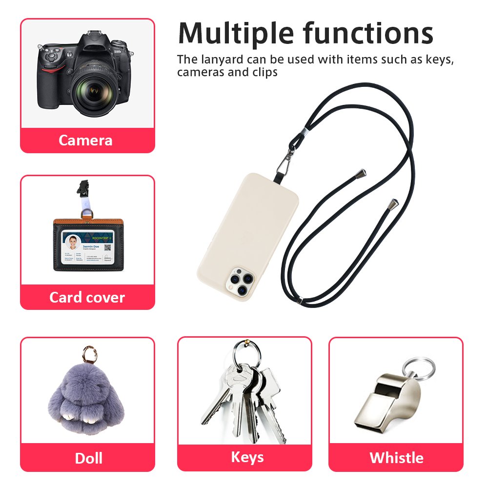 Card type multifunctional mobile phone neck strap, cell phone wrist strap