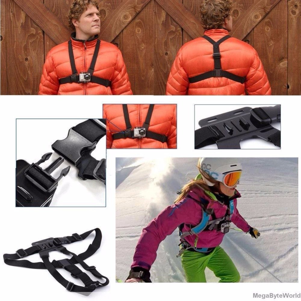 Adjustable Elastic Chest Harness Strap Belt for Gopros Heros Insta360 One Action Camera and Mobile Phones Video Live show taking