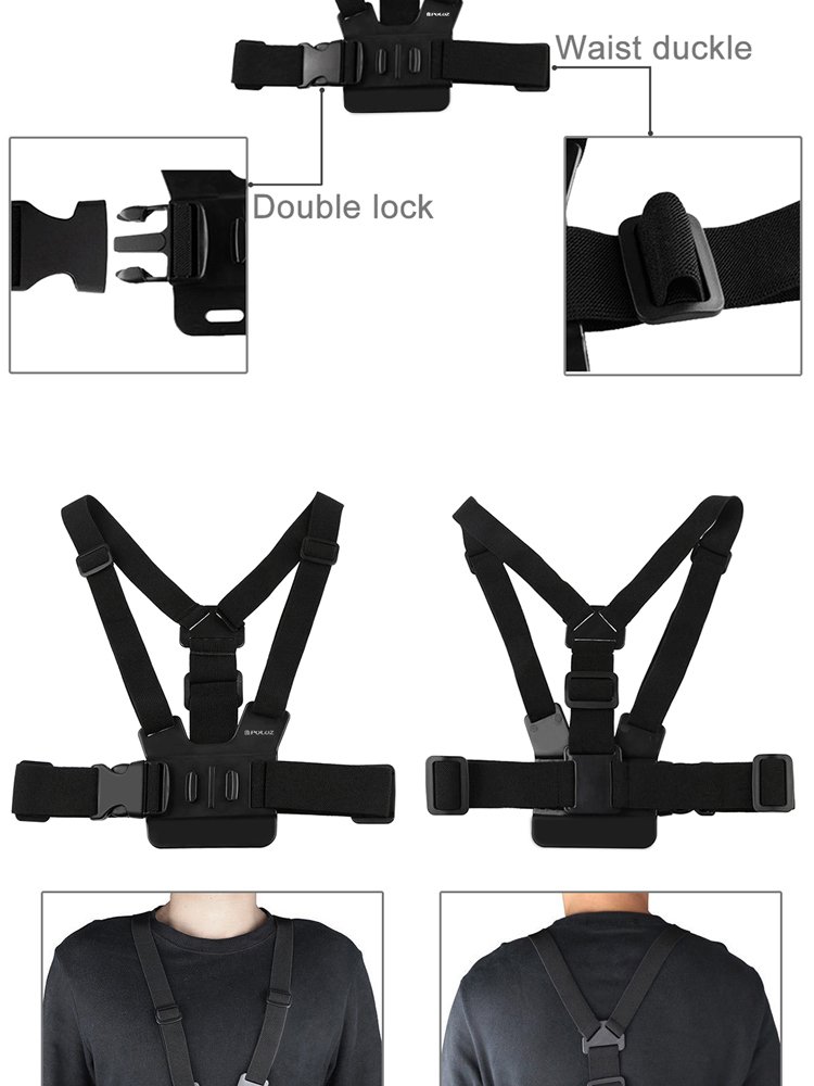 Adjustable Elastic Chest Harness Strap Belt for Gopros Heros Insta360 One Action Camera and Mobile Phones Video Live show taking