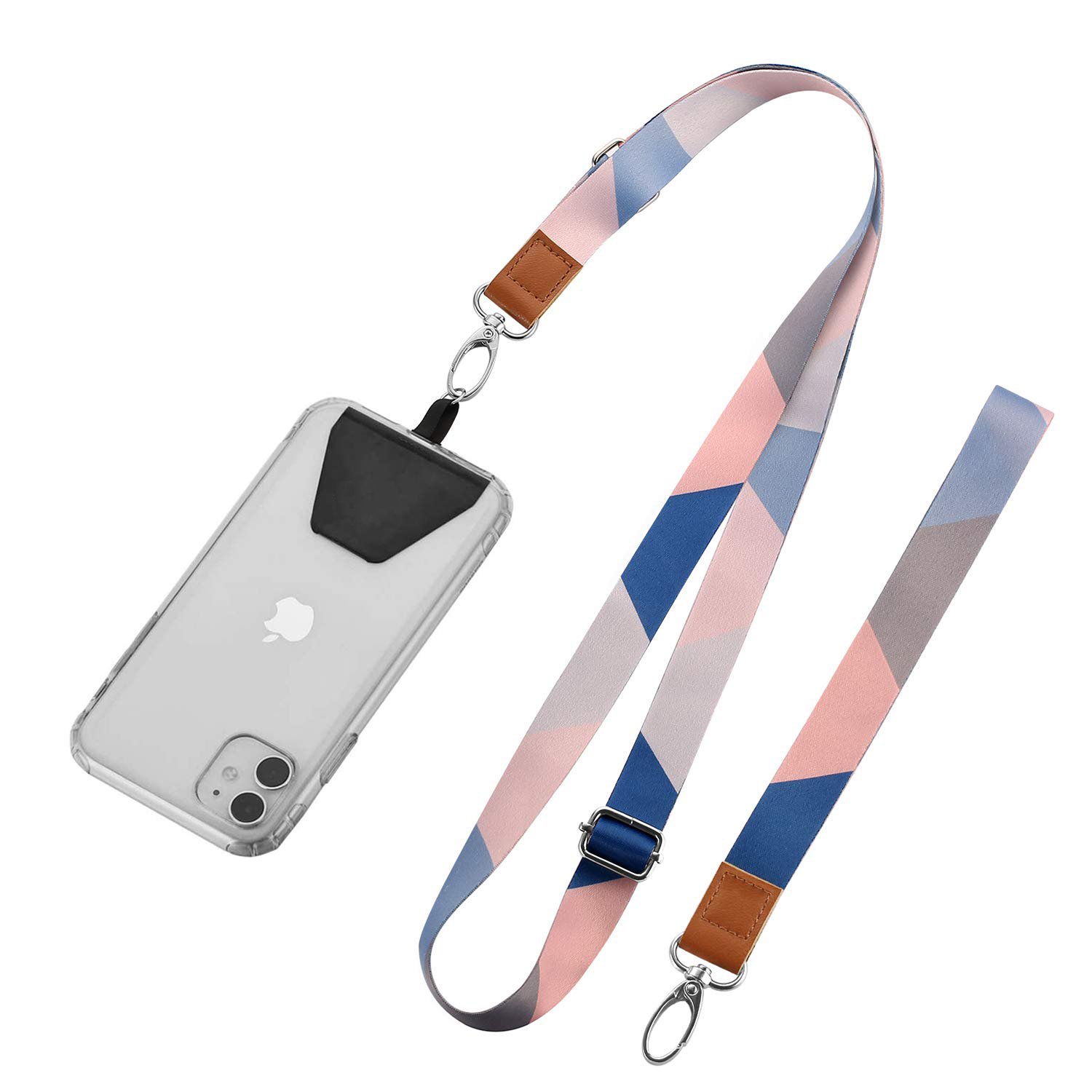 Custom Logo Nylon Lanyard Adjustable Black Phone Lanyard Holder Cell Phone Strap Neck Strap Cell Phone Wrist Strap