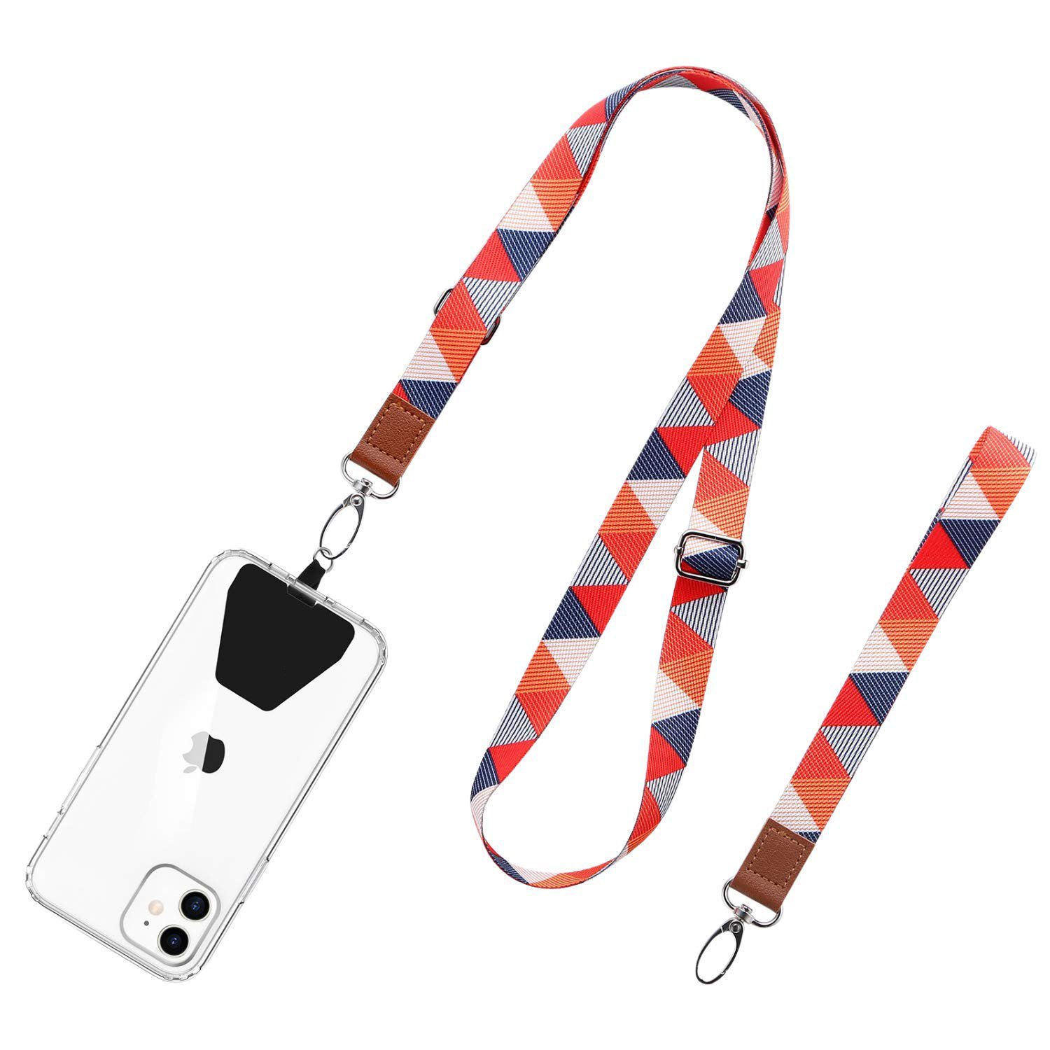 Custom Logo Nylon Lanyard Adjustable Black Phone Lanyard Holder Cell Phone Strap Neck Strap Cell Phone Wrist Strap