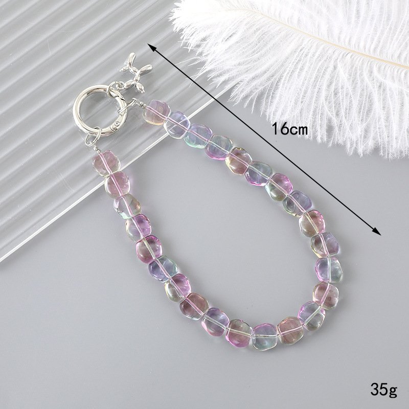 Dazzling Love Crystal Gemstone Beaded Mobile Phone Pendant Dazzling Phone Strap