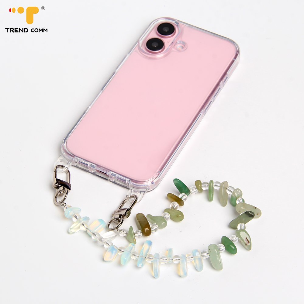 Luxury Crystal Beads Cell Phone Strap Natural Stones Wristlet Colorful Lanyard for Mobile Phone Accessory