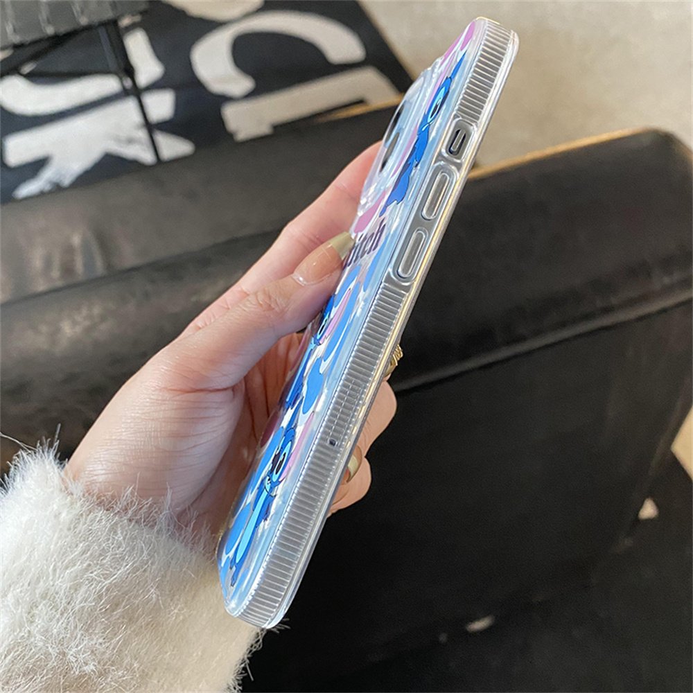 New Cute Cartoon Stitch Acrylic Mobile Phone Case For iPhone 16 15 14 13 12 11 Pro max TPU Custom printing Shockproof Back Cover