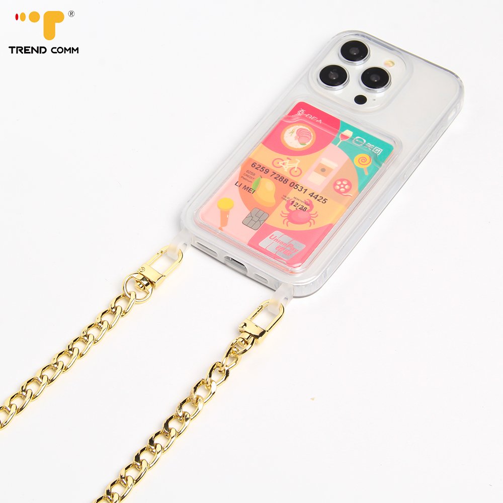 Elegant Anti-Lost Mobile Phone Lanyard Neck Strap Crossbody Phone Metal Chain with Scarf for Easy Carrying