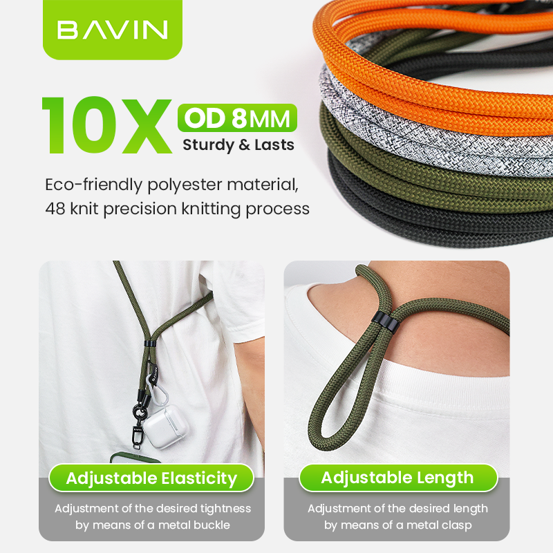 BAVIN high quality BE13 neck hanging phone strap braided rope sturdy phone case 120cm phone lanyard