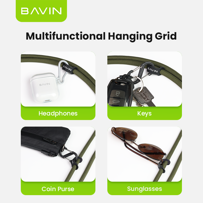 BAVIN high quality BE13 neck hanging phone strap braided rope sturdy phone case 120cm phone lanyard