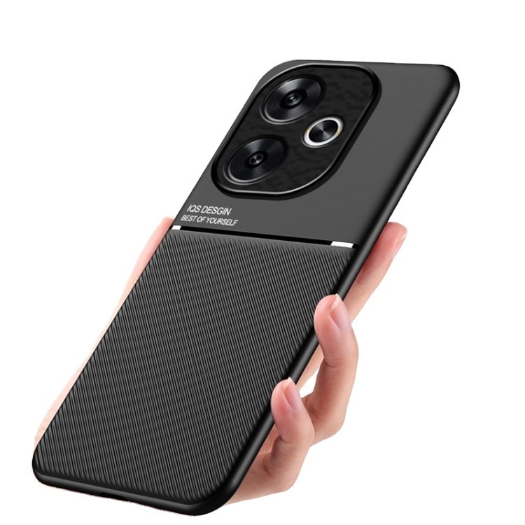 Wholesale For Xiaomi Redmi Turbo 3 Classic Tilt Strip Grain Magnetic Shockproof PC + TPU Phone Case