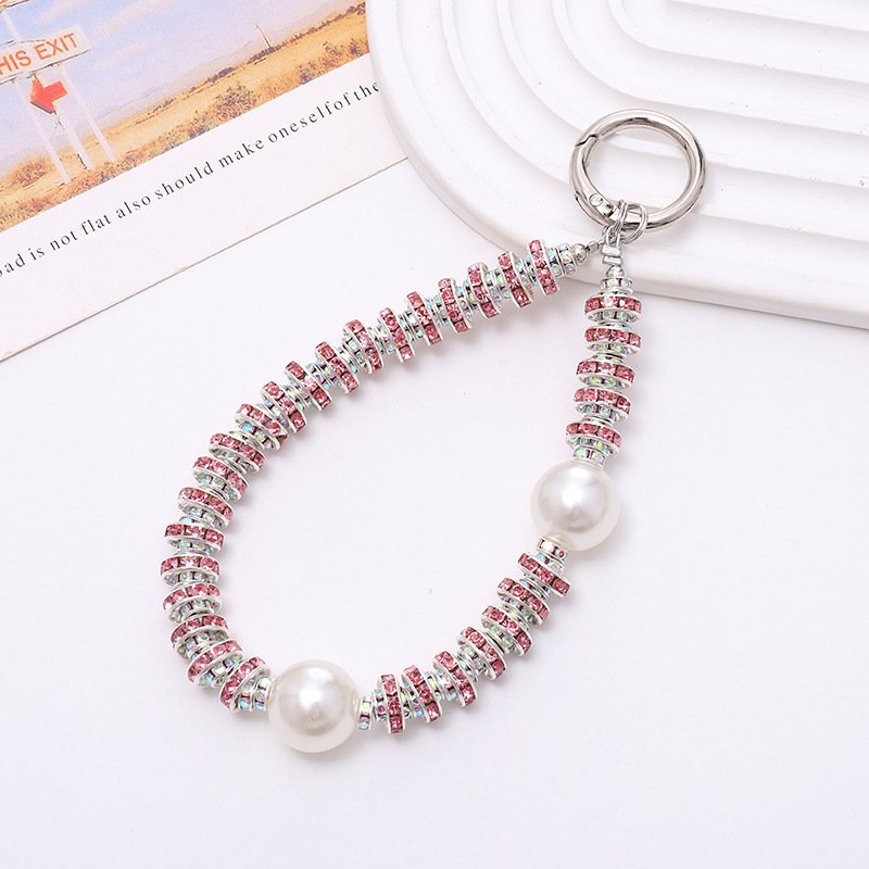 Crystal Bead Mobile Phone Bracelet Charm for Women Girls Phone Keychain Wrist Strap Diamond Mobile Phone Strap