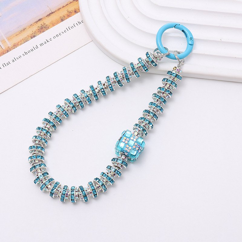 Crystal Bead Mobile Phone Bracelet Charm for Women Girls Phone Keychain Wrist Strap Diamond Mobile Phone Strap