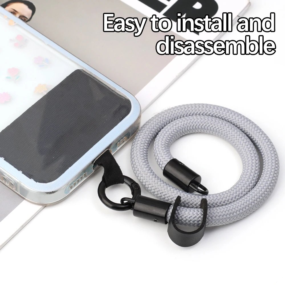 Universal Braided Mobile Phone Wrist Lanyard Strap Anti-slip Holder Clip Hand Straps