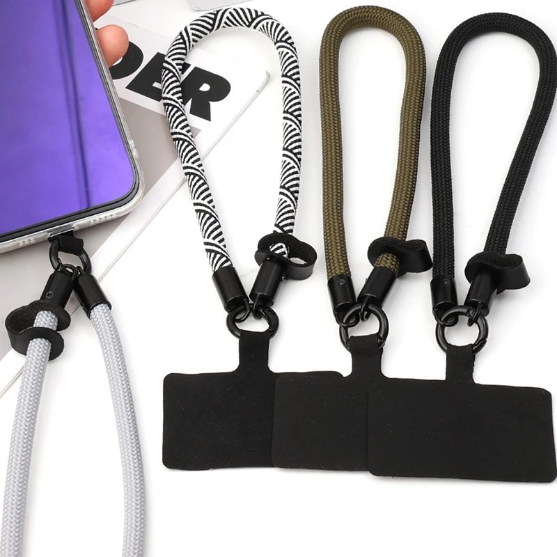 Universal Braided Mobile Phone Wrist Lanyard Strap Anti-slip Holder Clip Hand Straps