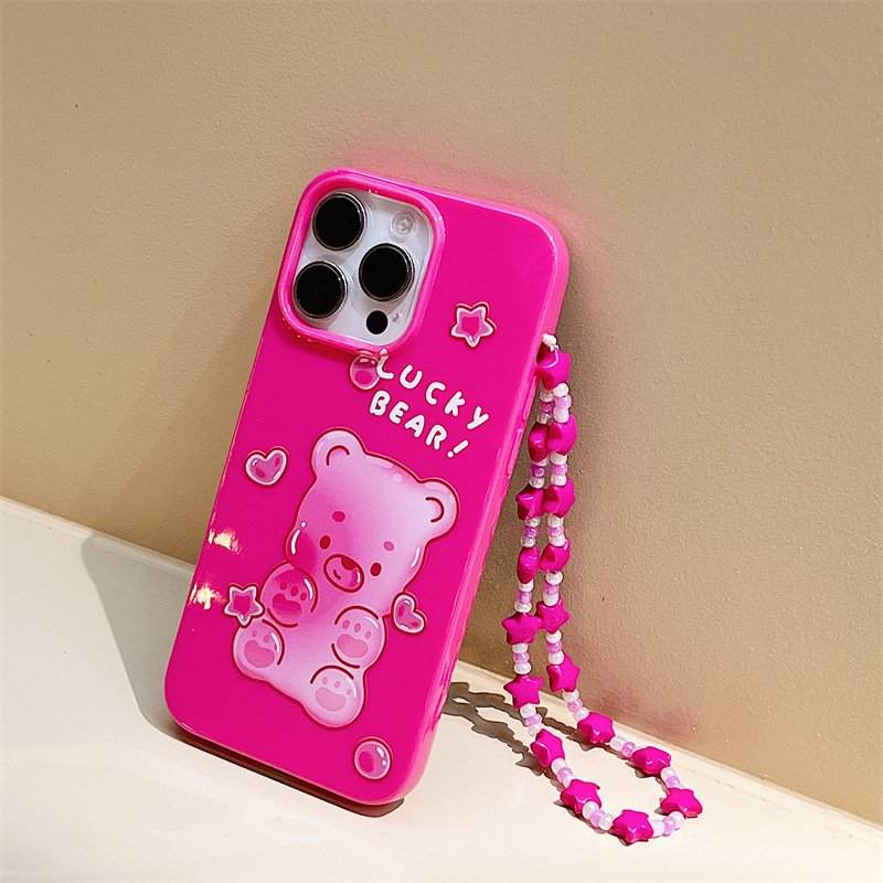 Girls Women Rose Mobile Phone Case With Chain Strap Cover For iPhone 15 14 13 11 12 pro Max XS XR 78 Plus Custom Design