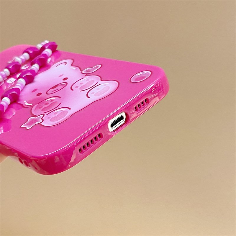 Girls Women Rose Mobile Phone Case With Chain Strap Cover For iPhone 15 14 13 11 12 pro Max XS XR 78 Plus Custom Design